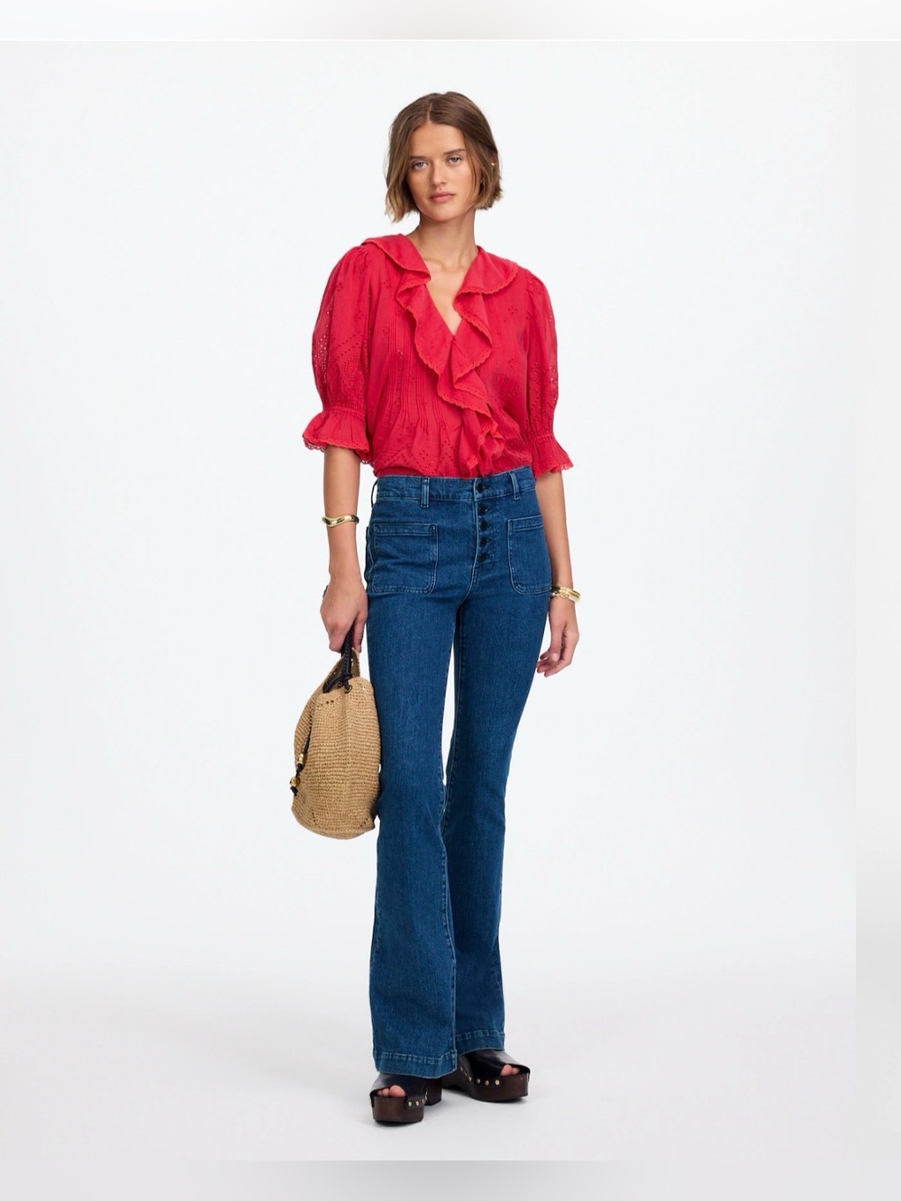 Madewell Flea Market Women's Flared Blue Denim Jeans Sz 30 NWT